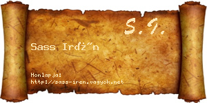 Sass Irén névjegykártya